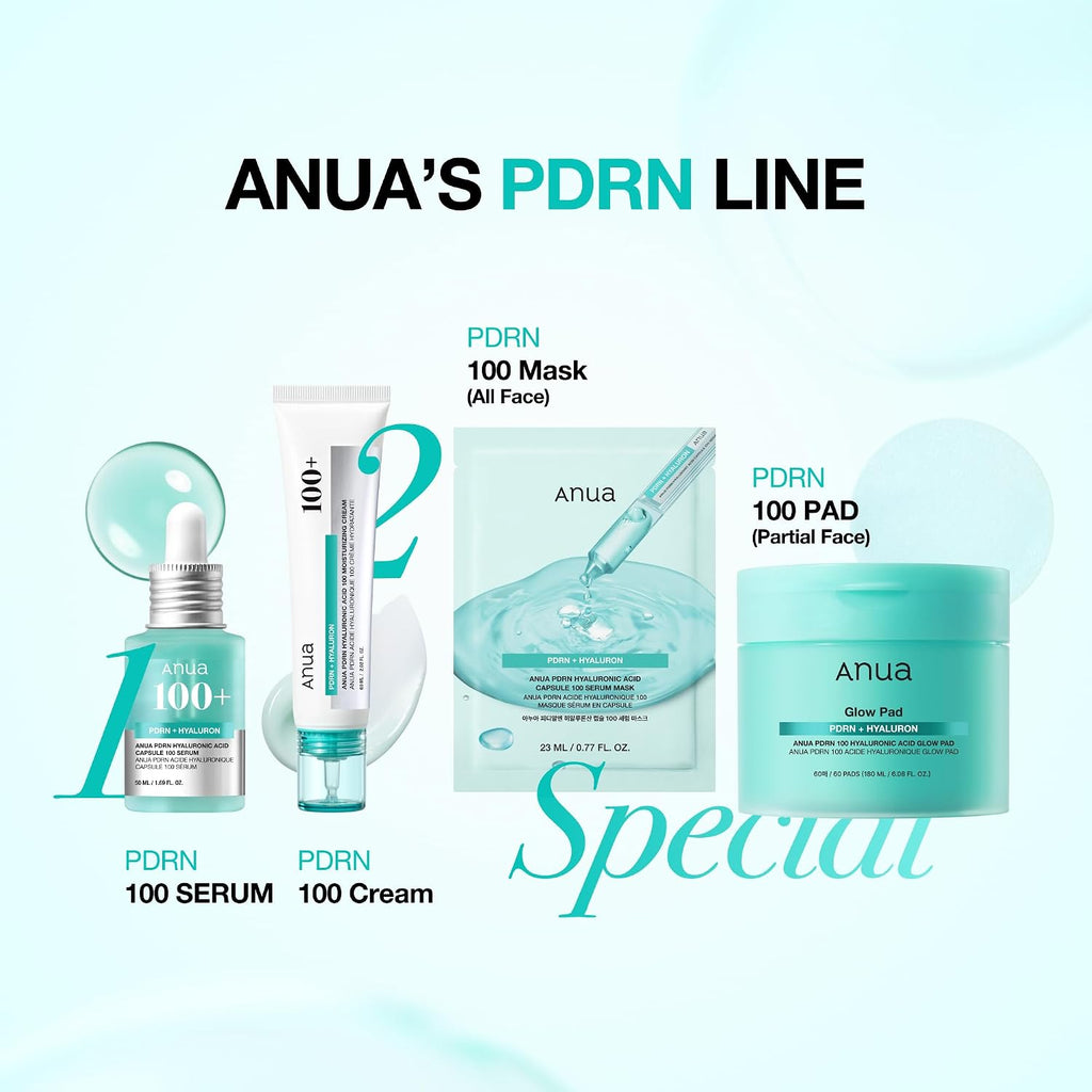 Anua PDRN Hyaluronic Acid Capsule 100 Serum Mask, 10ea | Hydrating & Soothing Face Mask for Glass Skin, Dewy Glow and Firm Looking Skin, Salmon DNA & Collagen, Lightweight Texture