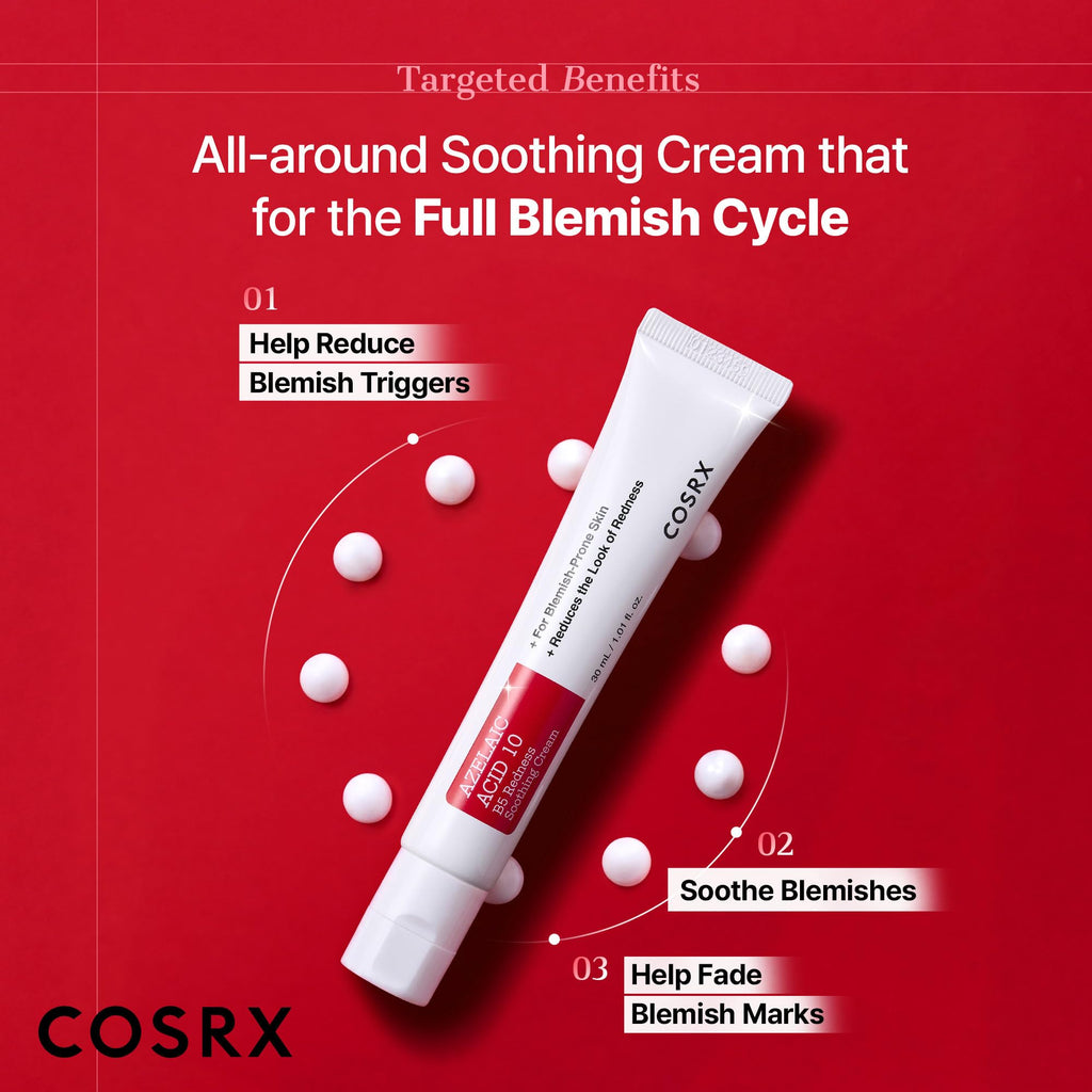 COSRX Azelaic Acid 10 B5 Redness Soothing Cream Gel, 1.01 fl oz.