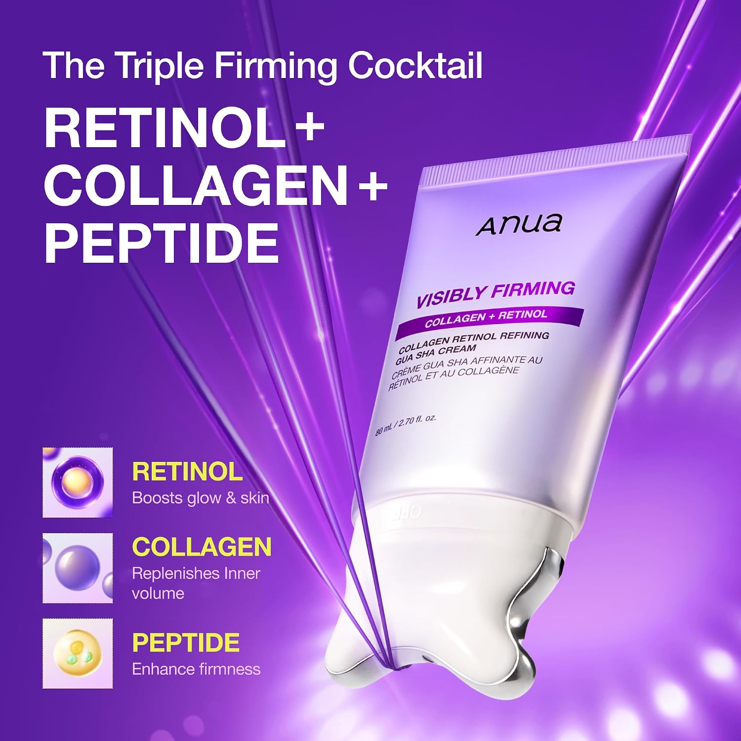 ANUA Viral Face Cream Duo | PDRN Hyaluronic Acid 100 Moisturizing Cream & Collagen Retinol Refining Gua Sha Cream, Hydrating Care Set, Korean Skincare