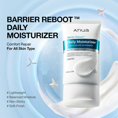 ANUA Barrier Reboot Daily Moisturizer, 3.38 fl oz | Ceramide Barrier Care Face Cream with Panthenol, Lightweight Hydration, Dermatologist Tested Korean Skincare