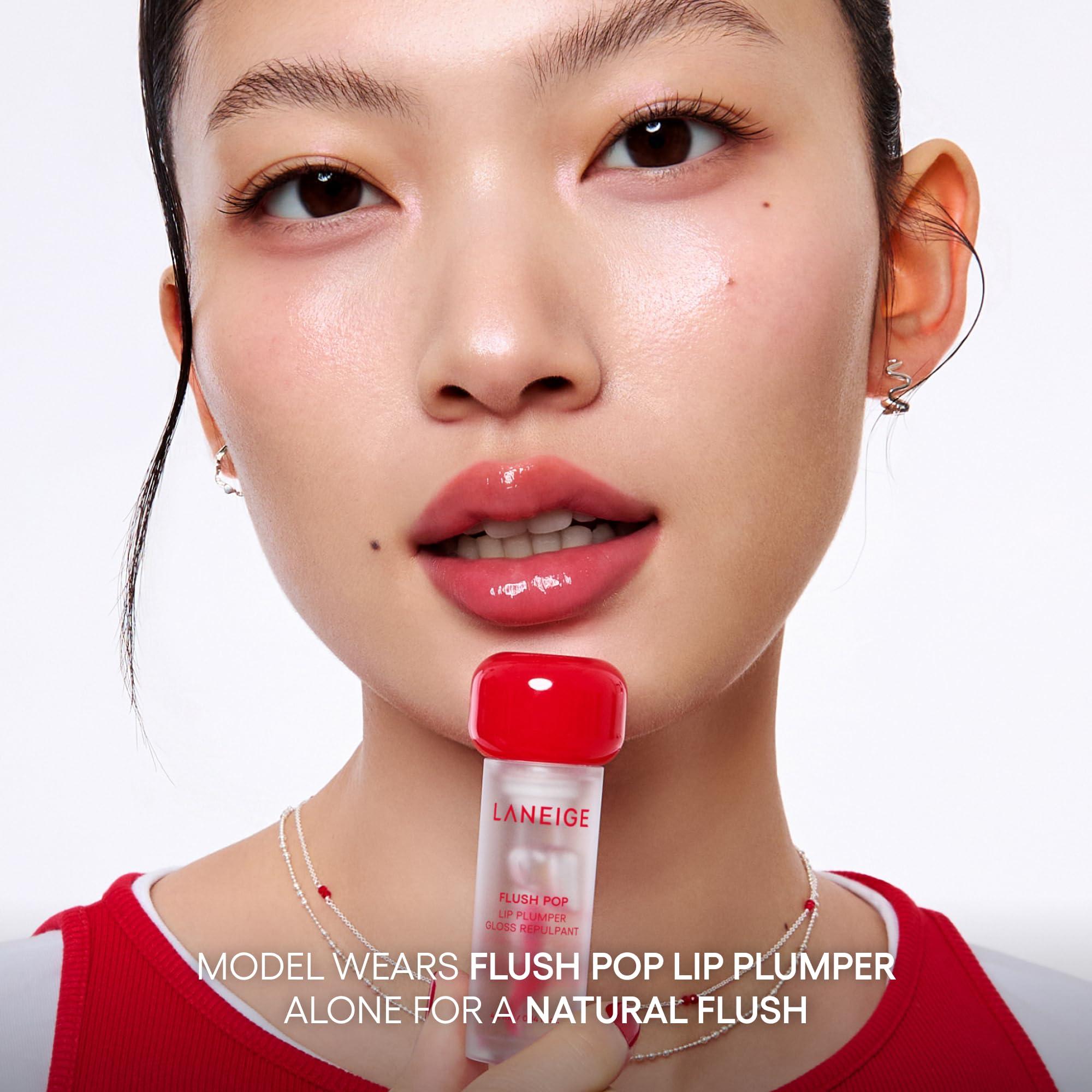 LANEIGE Flush Pop Peptide Lip Gloss Treatment Tube | Plumping & Volumizing Cooling Gel | Korean Skin Care