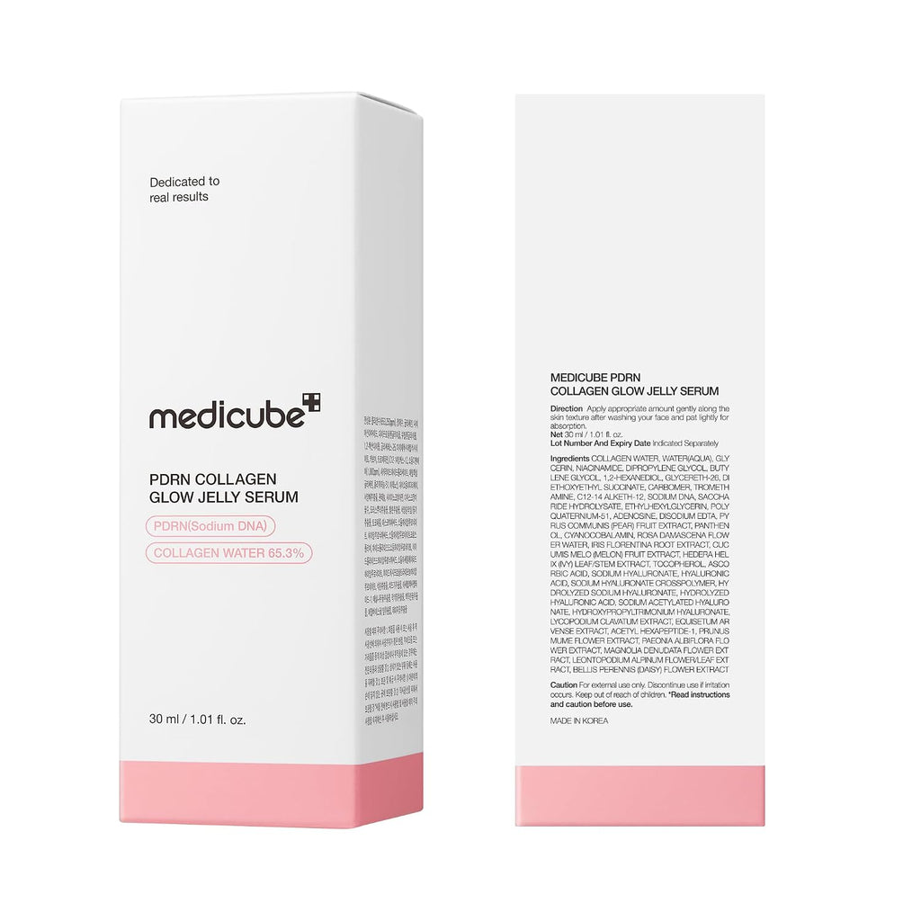 medicube PDRN Pink Collagen Glow Jelly Serum | Lightweight Water-Jelly For Plump & Supple Skin - Radiance & Elasticity Care, Korean Skin Care 1.01 fl.oz