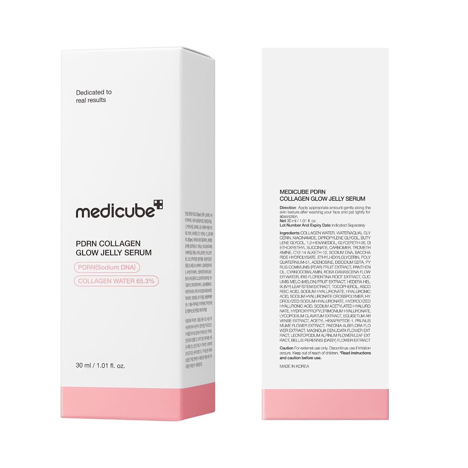 medicube PDRN Pink Collagen Glow Jelly Serum | Lightweight Water-Jelly For Plump & Supple Skin - Radiance & Elasticity Care, Korean Skin Care 1.01 fl.oz