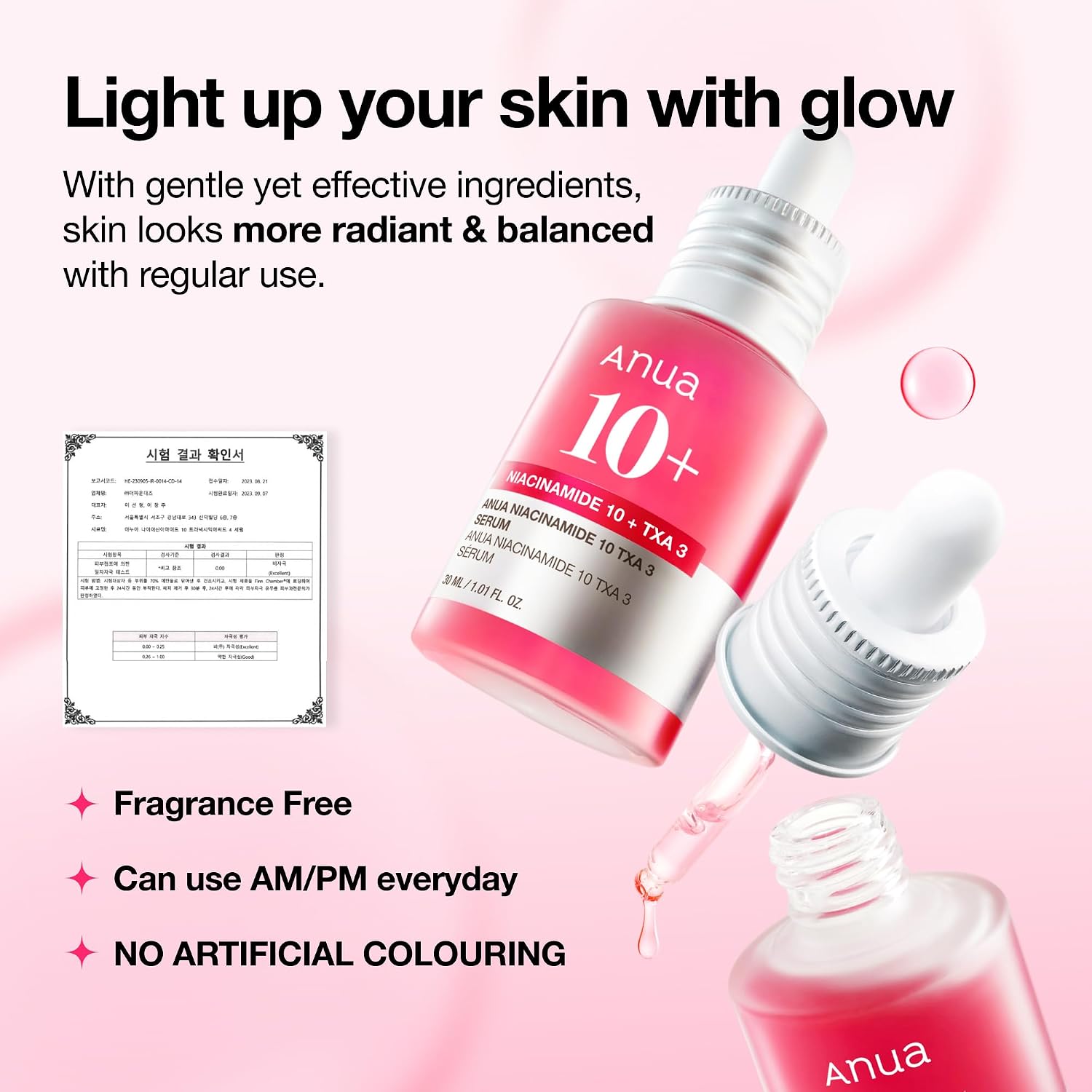 Anua Niacinamide 10 + TXA 4 Serum, Korean Skincare, 1.01 fl.oz | Dark Spot Care, Hyaluronic Acid, Tranexamic Acid, Lightweight & Hydrating All-in-One Daily Facial Serum for Glass Skin