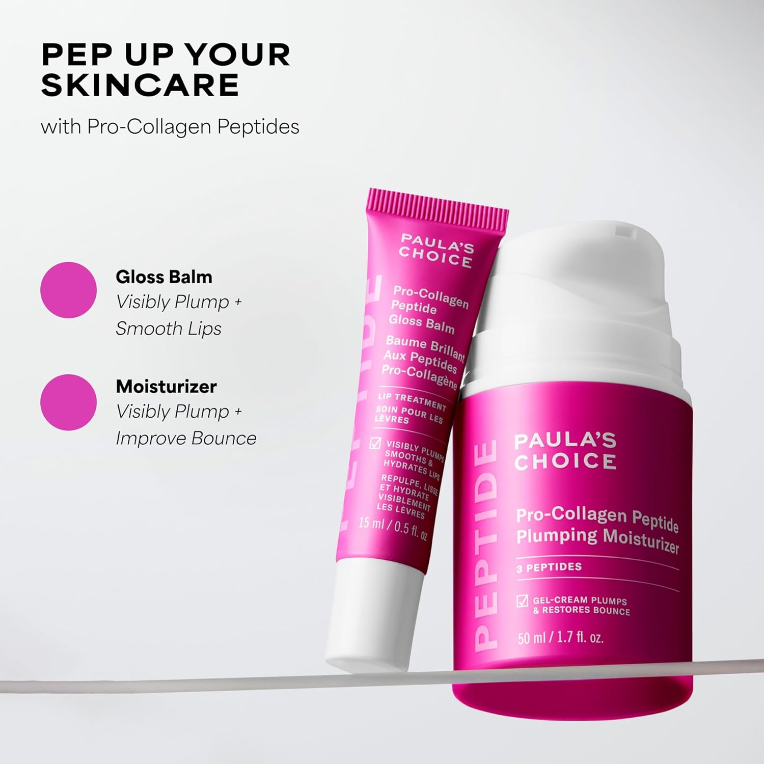 Paula's Choice Pro-Collagen Peptide Plumping Face Moisturizer, 1.7 Fl Oz | Daily Gel Face Cream for Deep Lightweight Hydration, Wrinkles & Loss of Firmness, Fragrance-Free