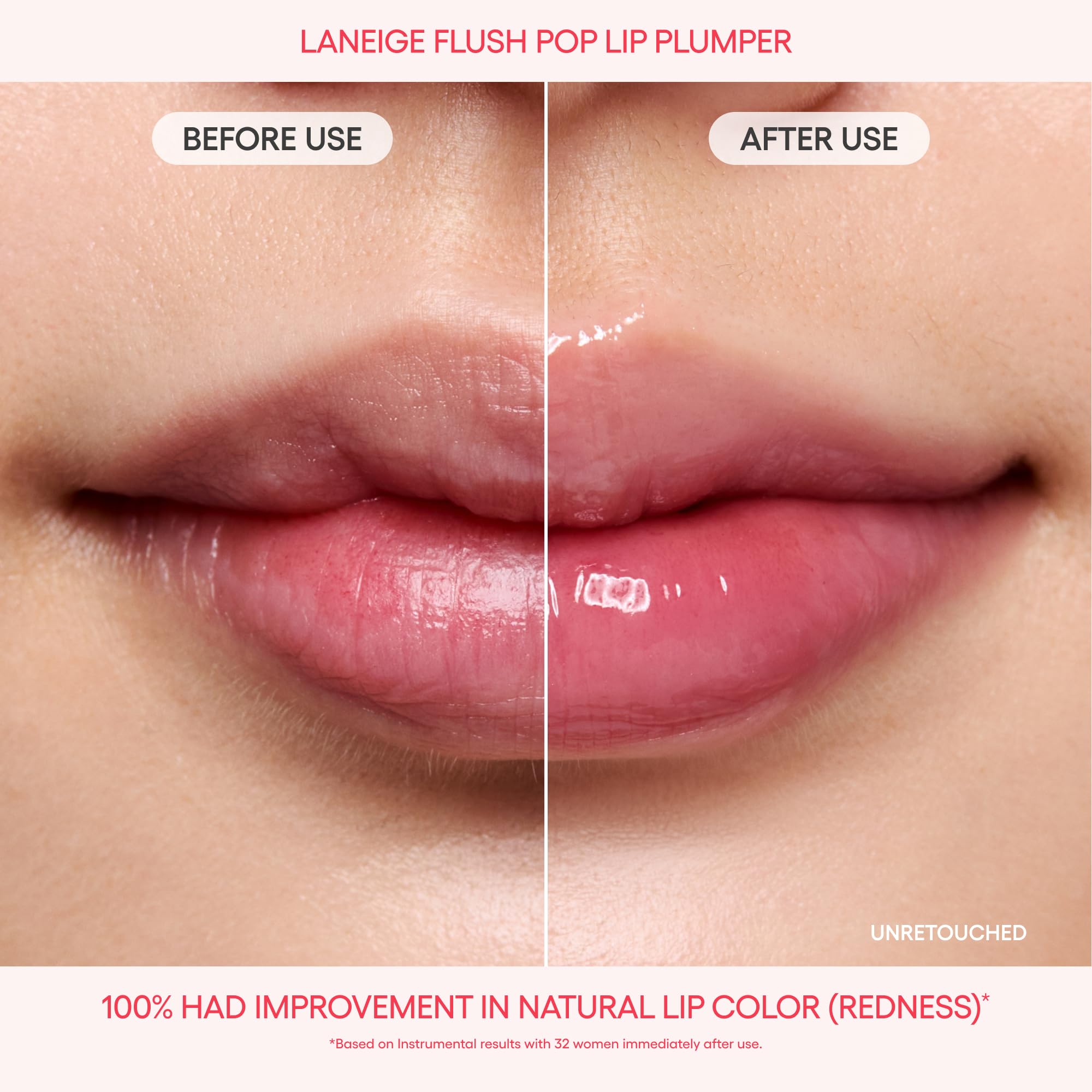 LANEIGE Flush Pop Peptide Lip Gloss Treatment Tube | Plumping & Volumizing Cooling Gel | Korean Skin Care