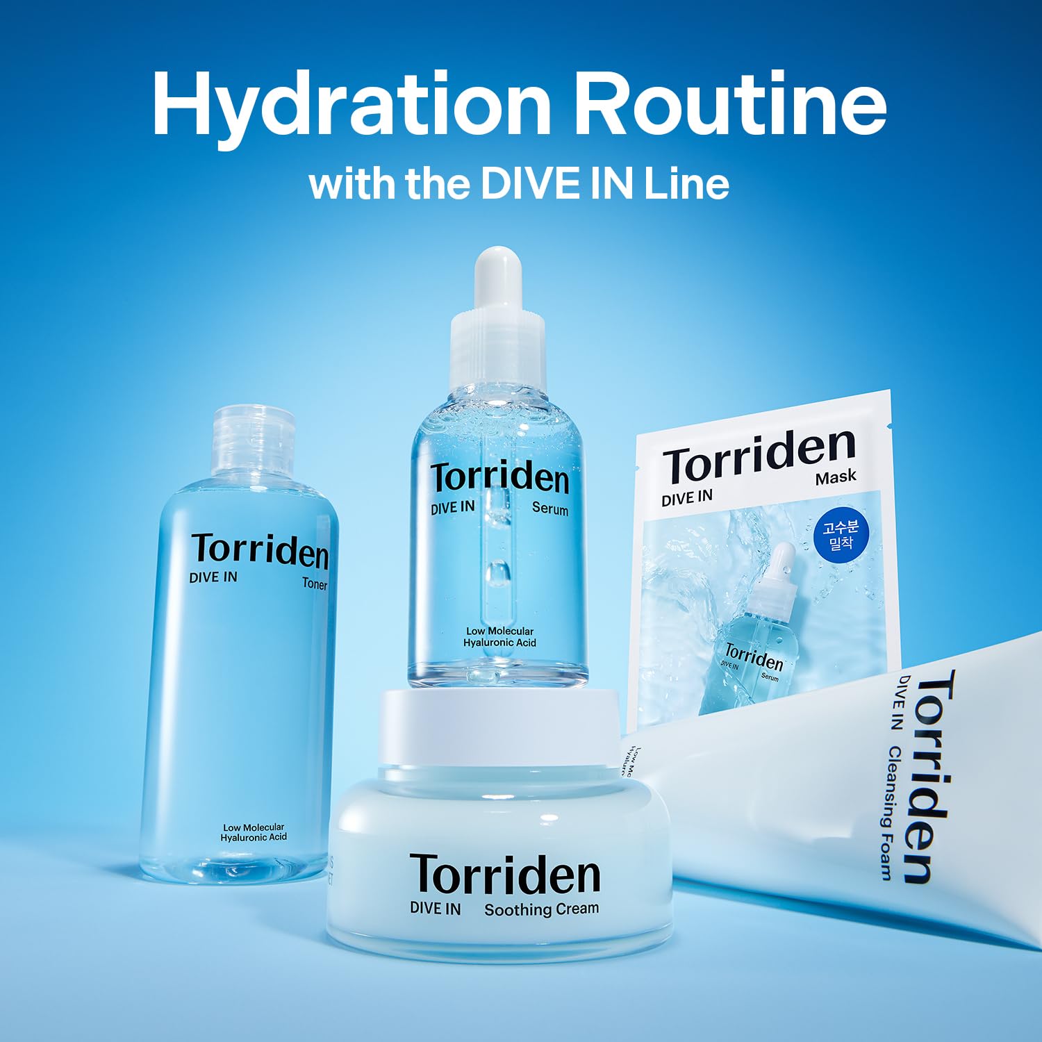 Torriden DIVE IN Serum 1.69 fl.oz. + Soothing Cream (Jar) 3.38 fl.oz. | Hyaluronic Acid Care Set | Deep Hydrating Skin Care to Get Glass Skin