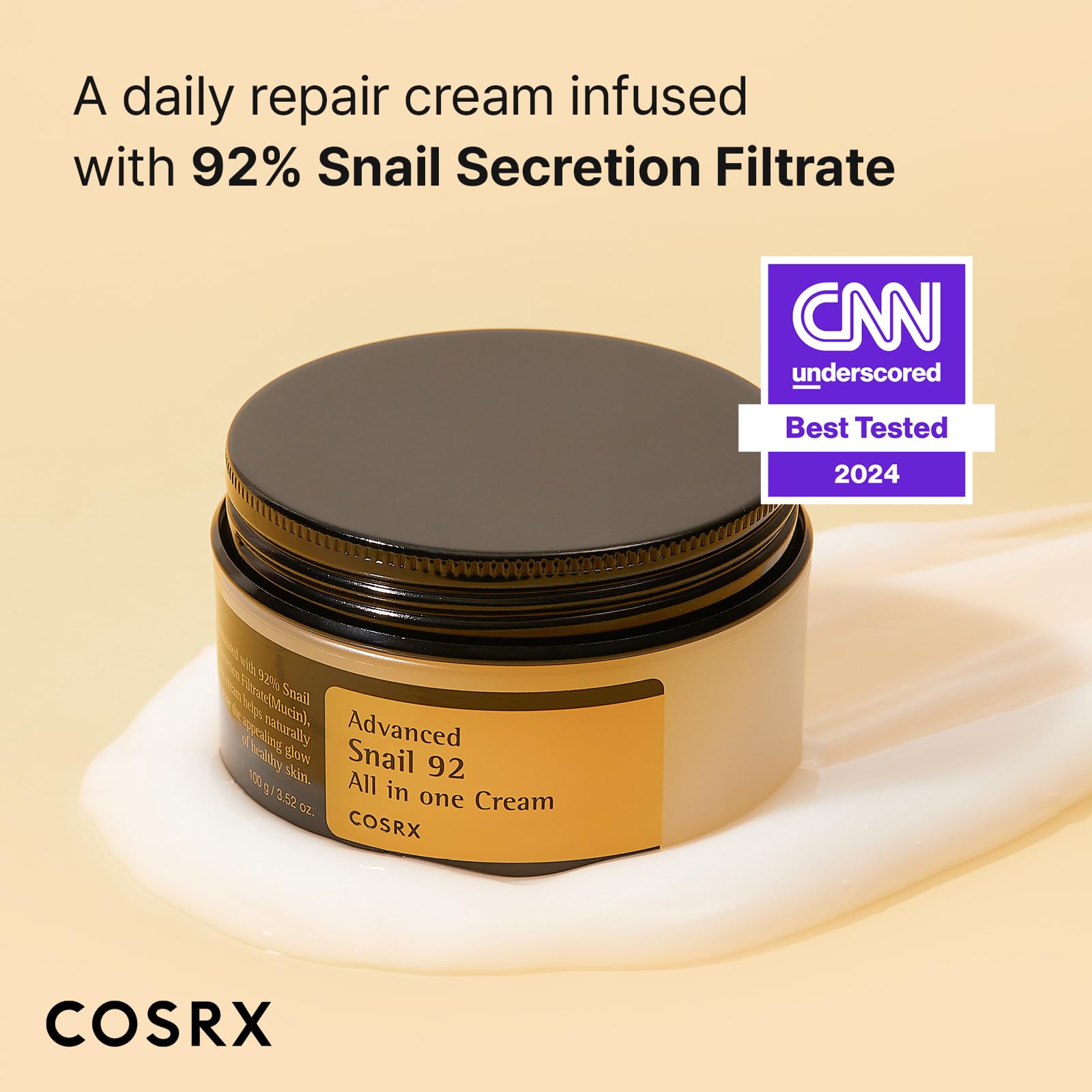 COSRX Snail Mucin Duo - Snail 92 Cream & Snail 96 Essence, Daily Face Gel Moisturizer and Hydrating Serum for Face with Snail Secretion Filtrate, Korean Skin Care