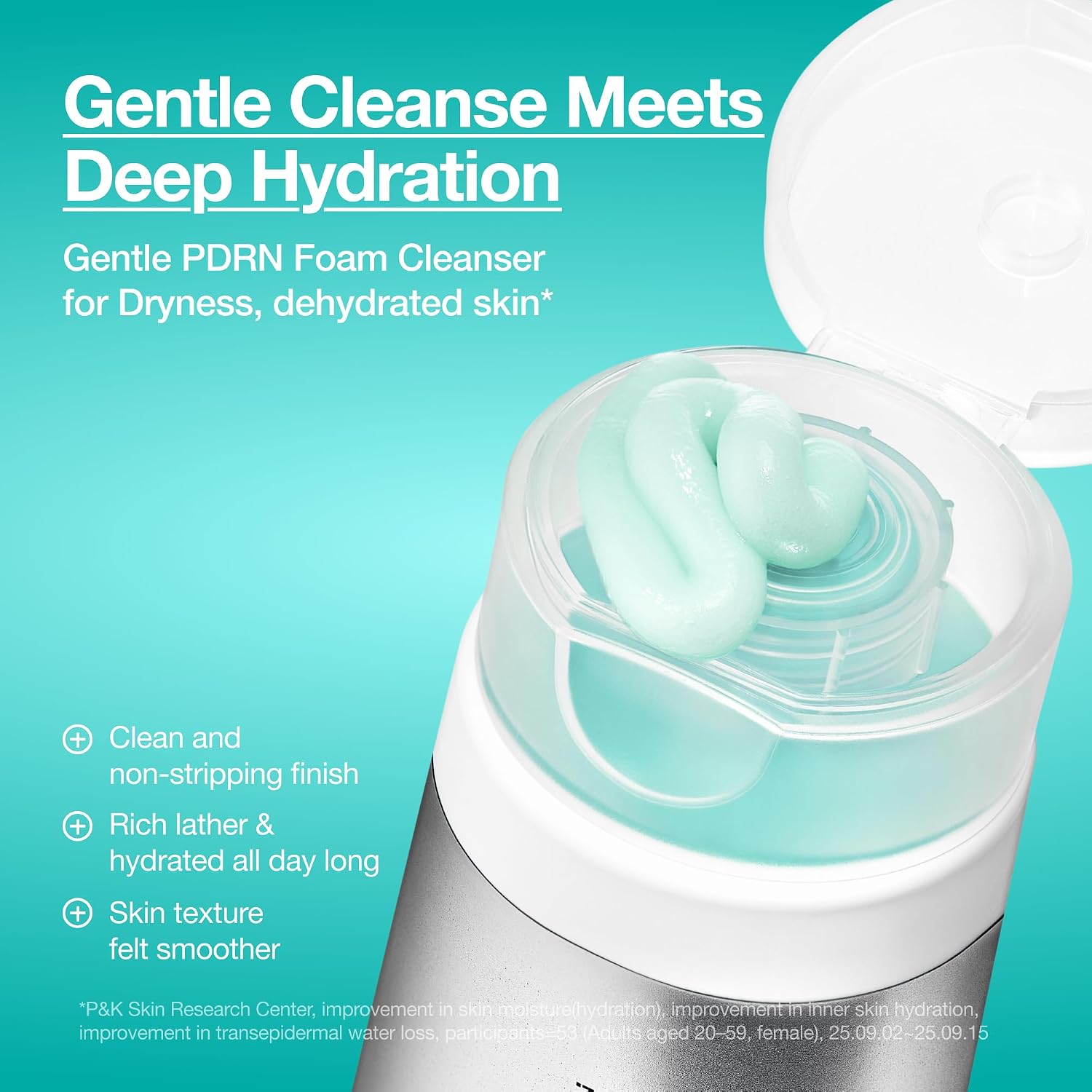 Anua PDRN Hyaluronic Acid Moisturizing Cleansing Foam, 5.07 fl oz | Daily Gentle Face Wash for Dry Skin, Salmon DNA Hydrating & Soft Facial Cleanser, Barrier Repair & Glow Glass Skin