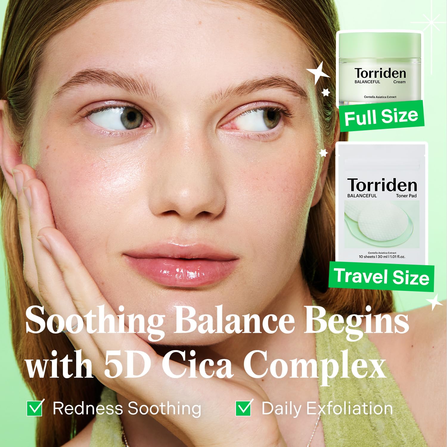 Torriden Softly Hydration Heroes DIVE IN Serum 1.69 fl.oz.+DIVE IN Soothing Cream 3.38 fl.oz+BALANCEFUL Cream 2.70 fl.oz.+BALANCEFUL Toner Pad 10 sheets | Korean Skincare Set for Hydration & Calming