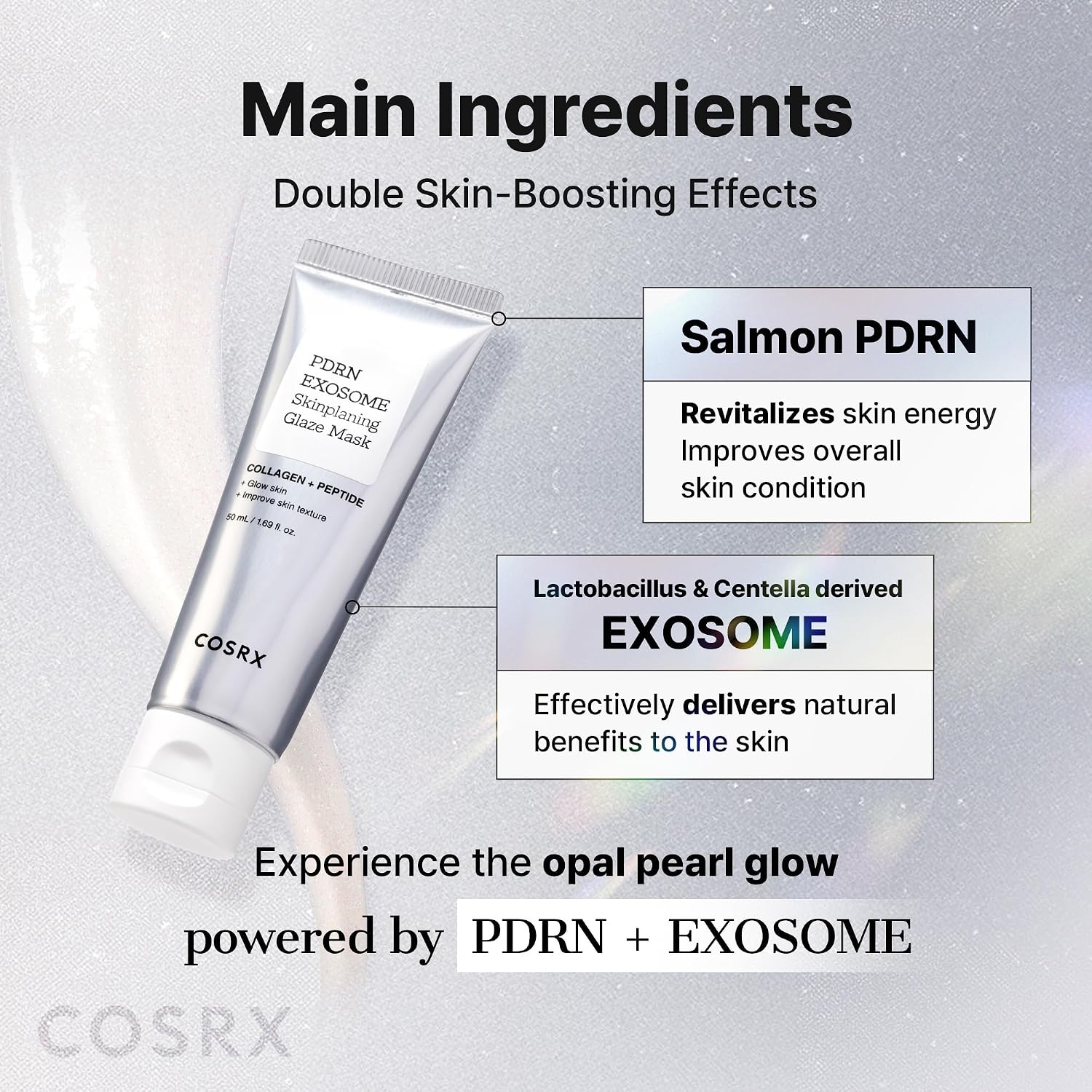 COSRX PDRN Exosome Overnight Face Mask, Korean Glass Skin Glow, 1.69 fl oz | +123% Hydration, Instant Glow, Glass Skin Finish, Elasticity & Firmness, PDRN Exosome Overnight Face Mask, Korean Skin Care