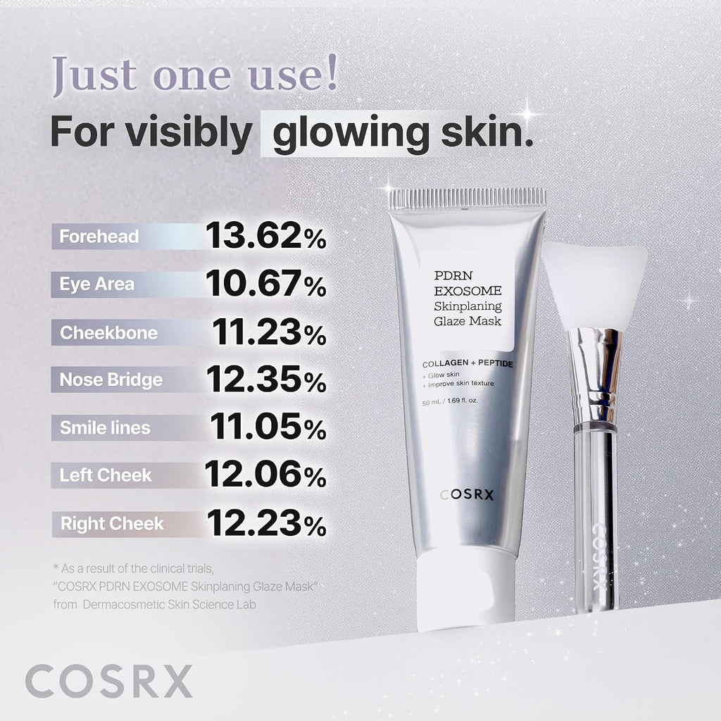 COSRX PDRN Exosome Overnight Face Mask, Korean Glass Skin Glow, 1.69 fl oz | +123% Hydration, Instant Glow, Glass Skin Finish, Elasticity & Firmness, PDRN Exosome Overnight Face Mask, Korean Skin Care
