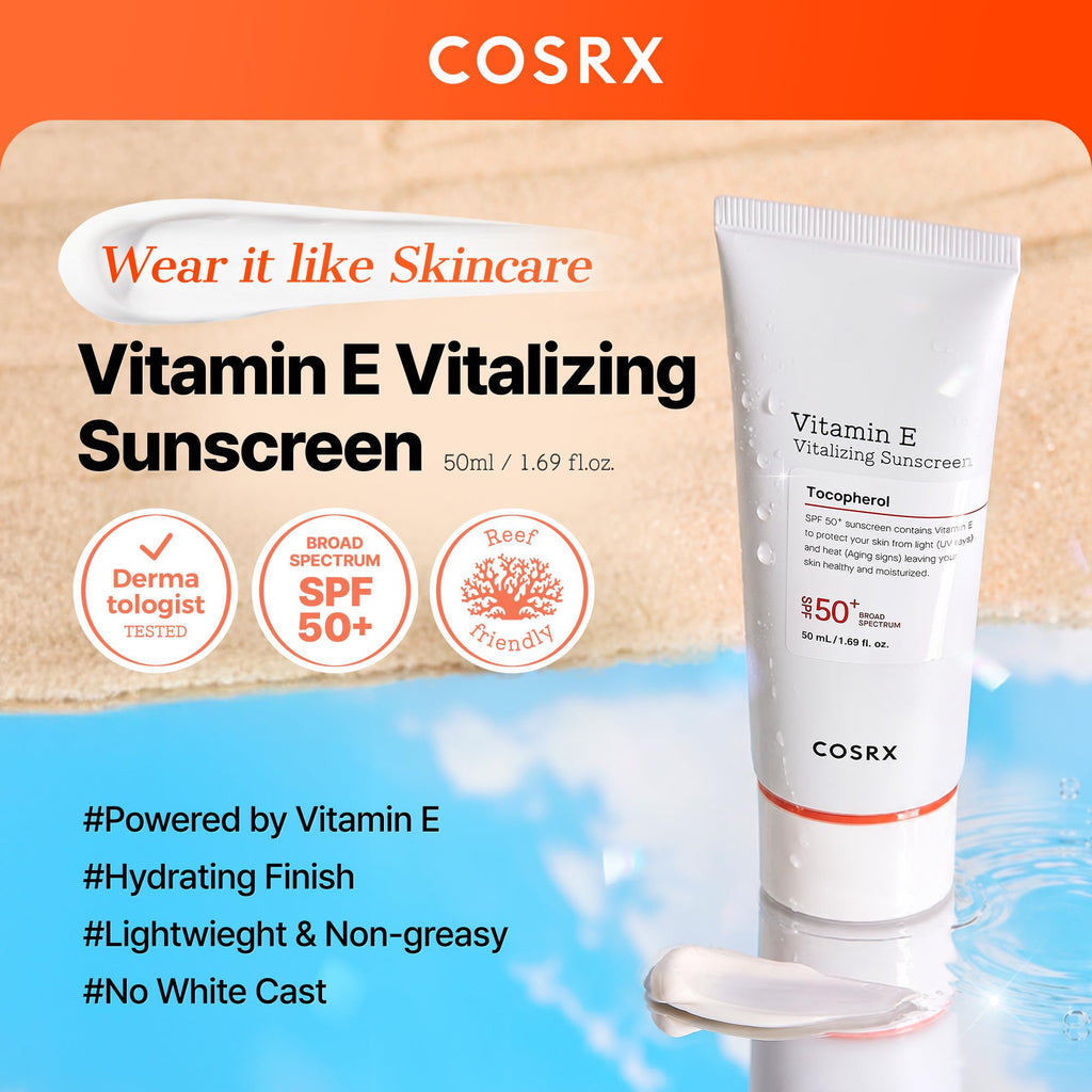 COSRX Airy-Light Clear Sunscreen Stick with Vitamin E&C, SPF 50, 0.67 oz | Korean Suncreen Stick Suncare Sunblock, Lightweight, No White Cast, Water resistant, Oil Control Matte Sunscreen for Face