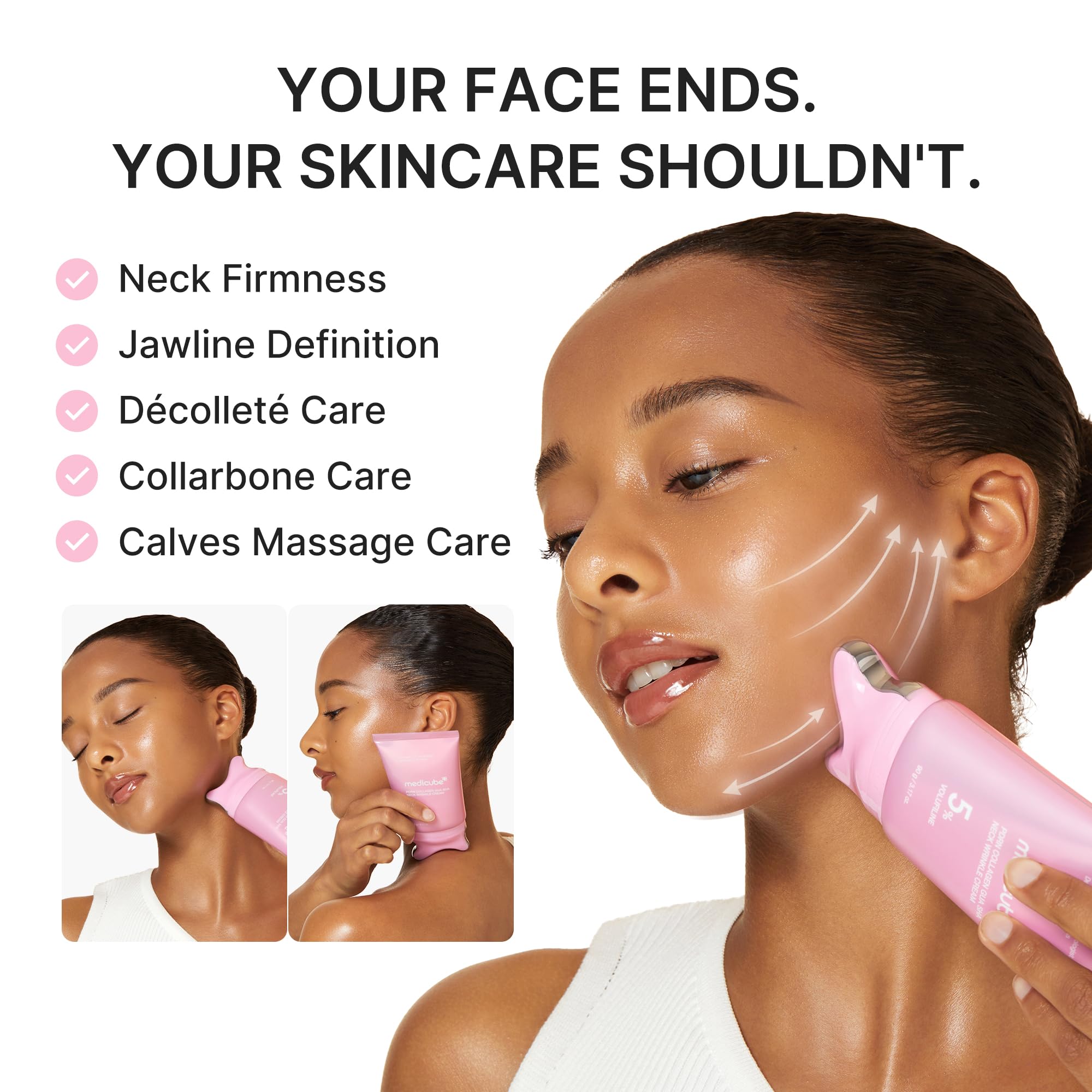 medicube PDRN Collagen Gua Sha Neck Wrinkle Cream - Firming, Contour Care