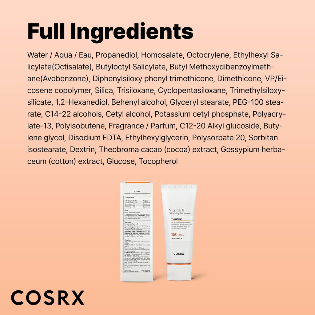 COSRX Airy-Light Clear Sunscreen Stick with Vitamin E&C, SPF 50, 0.67 oz | Korean Suncreen Stick Suncare Sunblock, Lightweight, No White Cast, Water resistant, Oil Control Matte Sunscreen for Face