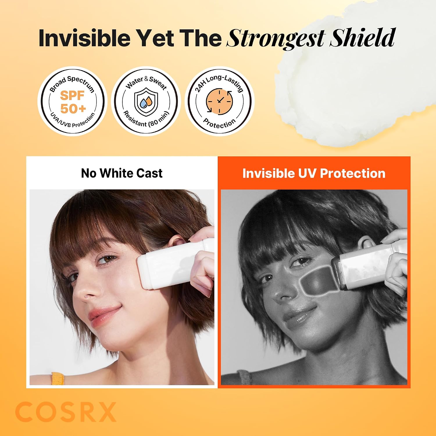 COSRX Airy-Light Clear Sunscreen Stick with Vitamin E&C, SPF 50, 0.67 oz | Korean Suncreen Stick Suncare Sunblock, Lightweight, No White Cast, Water resistant, Oil Control Matte Sunscreen for Face