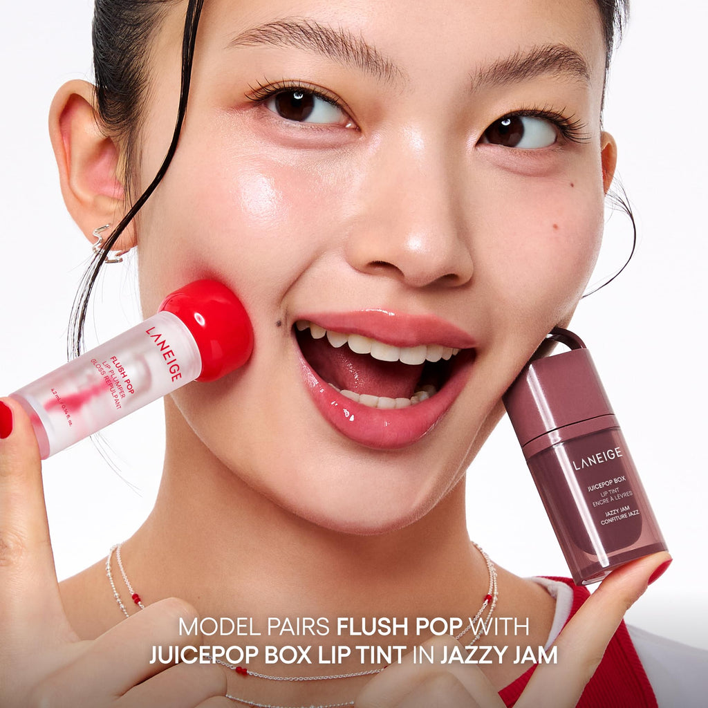 LANEIGE Flush Pop Peptide Lip Gloss Treatment Tube | Plumping & Volumizing Cooling Gel | Korean Skin Care