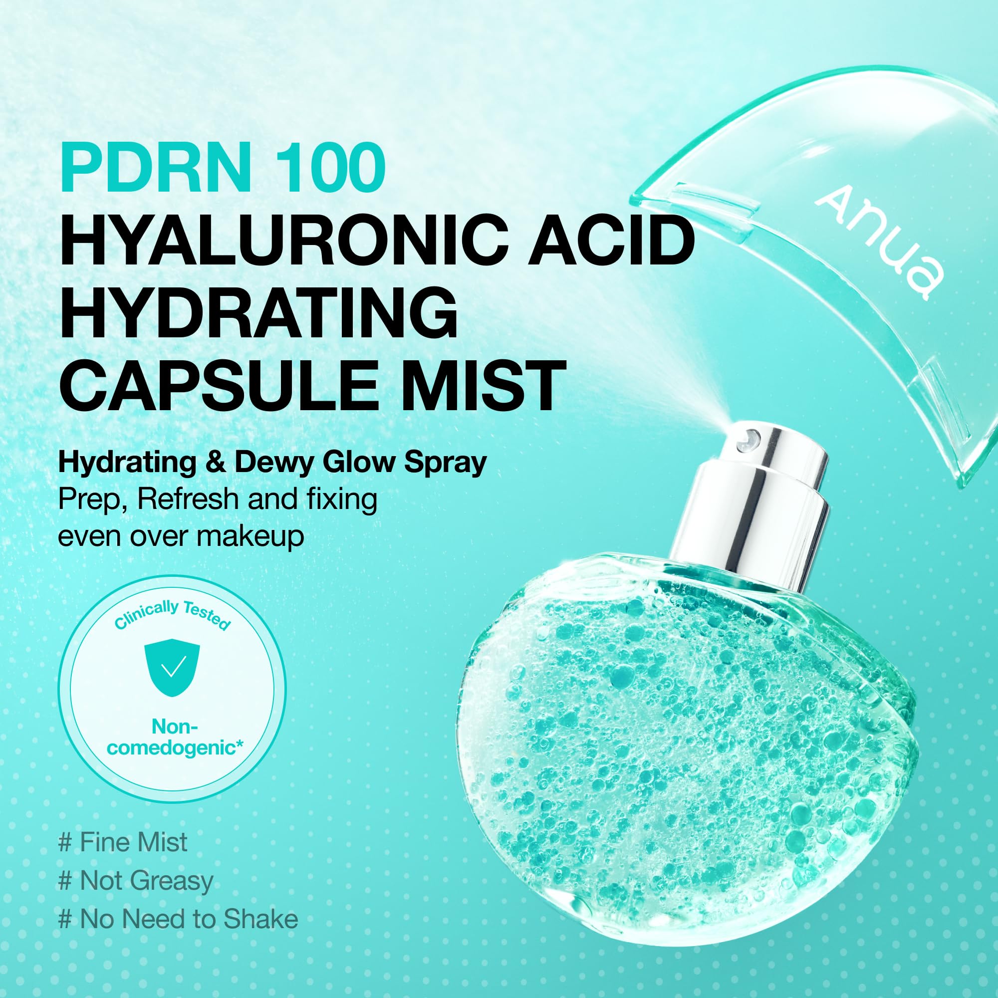 Anua PDRN Collagen Glow Facial Serum Spray, 3.38 fl oz | Hydrating Face Mist, Hyaluronic Acid, dewy glass finish, All Skin Types, Instant Plumping, Firming Care, Korean Skincare
