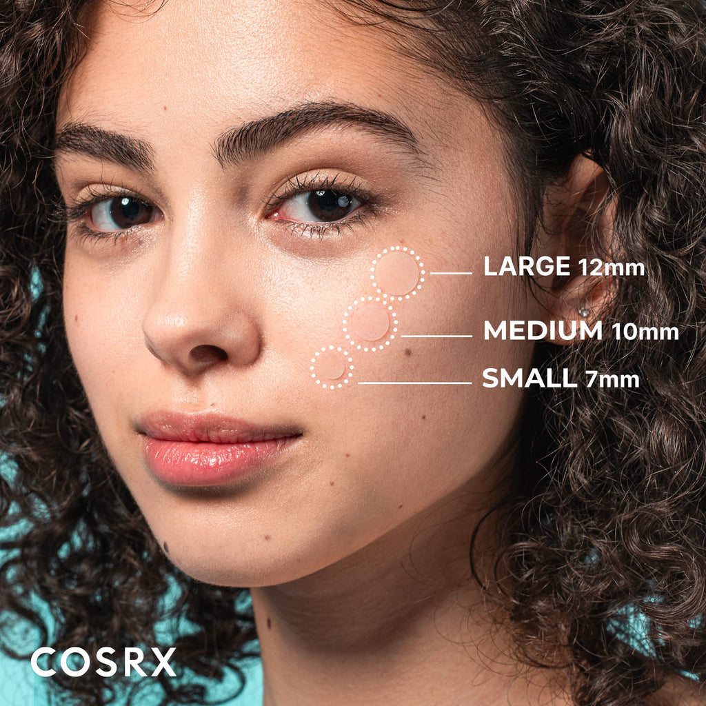 COSRX Acne Pimple Patches Absorbing Hydrocolloid Spot, 3 Size (72 Count) | Pimple Stickers for Blemishes and Zits Cover, Absorbs Zits & Blemish, Spot Stickers for Face and Body, Korean Skin Care
